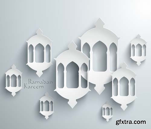 3D muslim cardboard graphics, 25xEPS