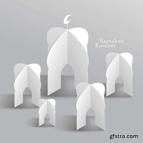 3D muslim cardboard graphics, 25xEPS