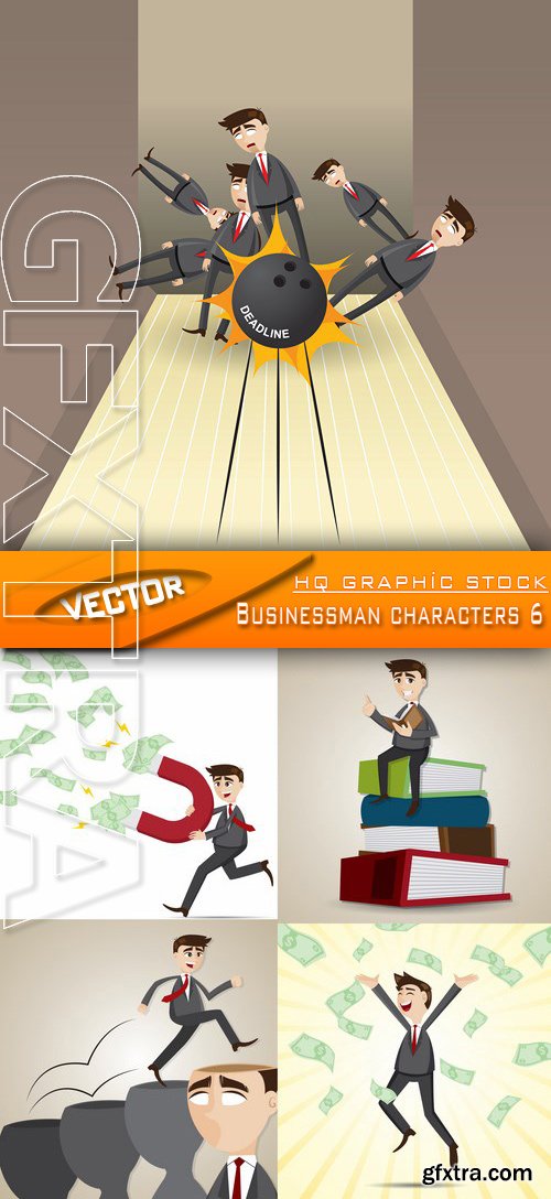 Stock Vector - Businessman characters 6