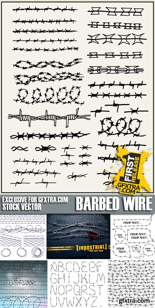 Stock Vectors - Barbed wire, 25xEPS