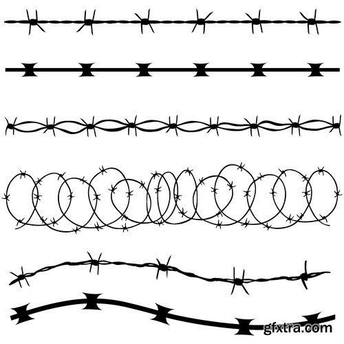 Stock Vectors - Barbed wire, 25xEPS