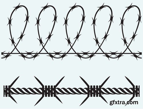 Stock Vectors - Barbed wire, 25xEPS