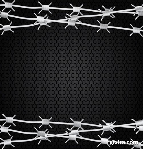 Stock Vectors - Barbed wire, 25xEPS