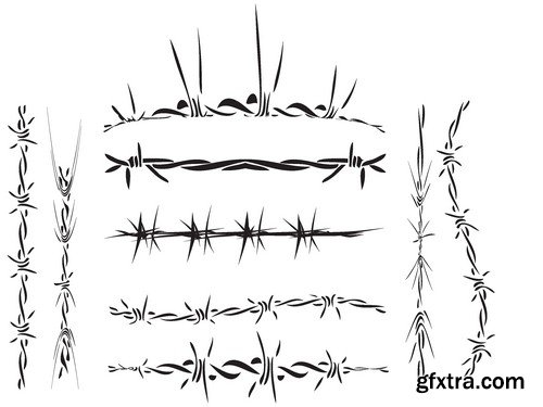 Stock Vectors - Barbed wire, 25xEPS