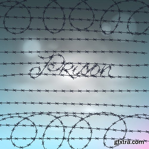 Stock Vectors - Barbed wire, 25xEPS