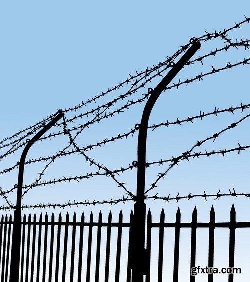 Stock Vectors - Barbed wire, 25xEPS