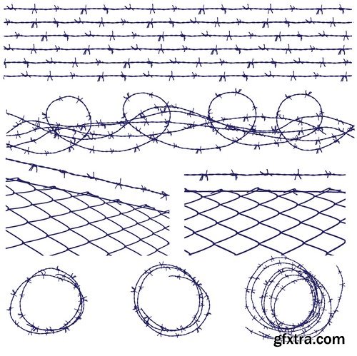 Stock Vectors - Barbed wire, 25xEPS