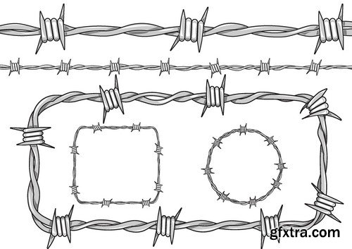 Stock Vectors - Barbed wire, 25xEPS