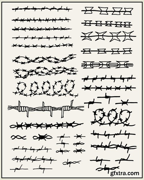 Stock Vectors - Barbed wire, 25xEPS