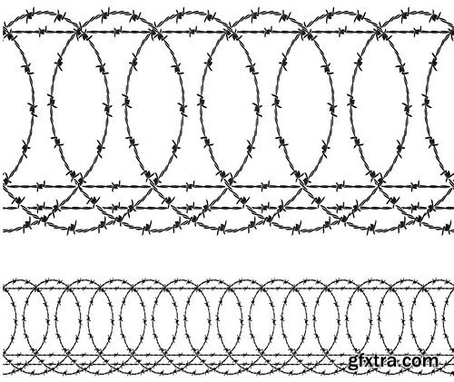 Stock Vectors - Barbed wire, 25xEPS