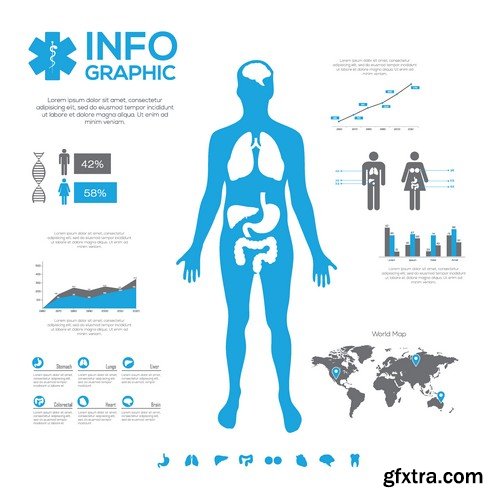 Stock Vectors - Medical Infographic 5, 25xEPS