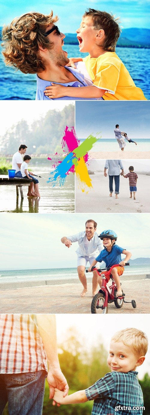 Stock Photo - Happy Father & Son