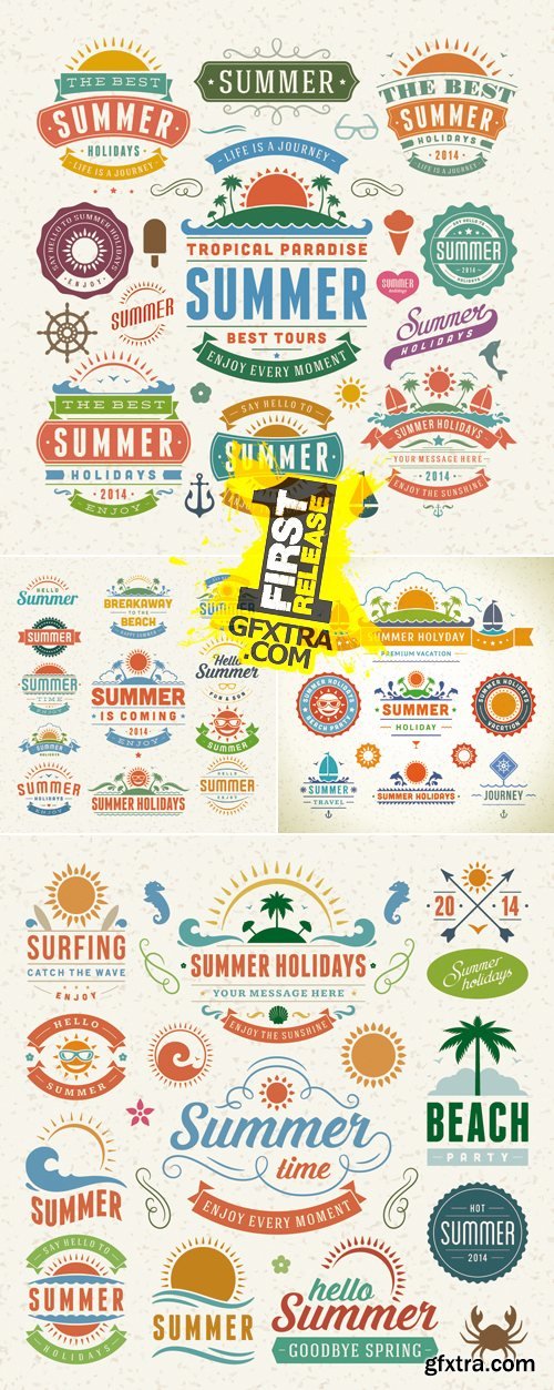 Color Summer Design Elements Vector