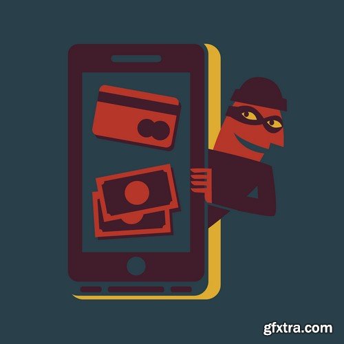 Stock Vectors - Thief, Burglar, 25xEPS