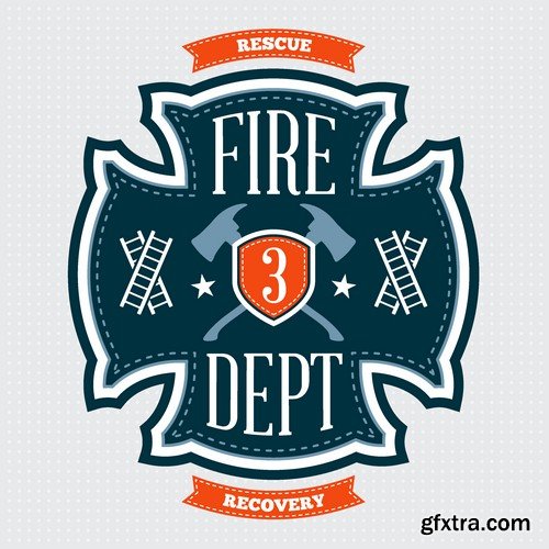 Stock Vectors - Firefighter, fire-fighting equipment, 25xEPS