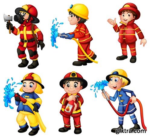 Stock Vectors - Firefighter, fire-fighting equipment, 25xEPS