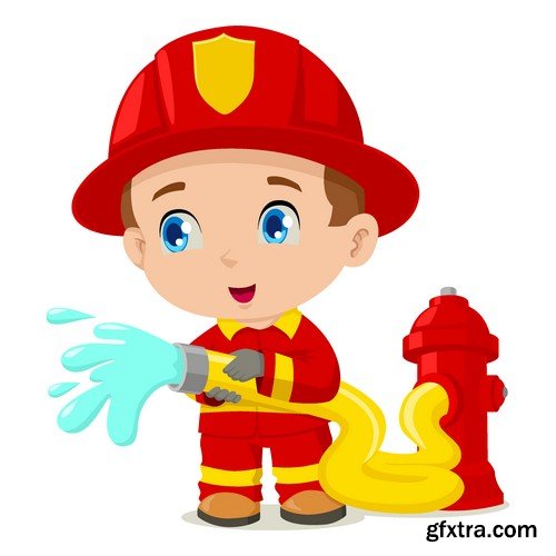 Stock Vectors - Firefighter, fire-fighting equipment, 25xEPS