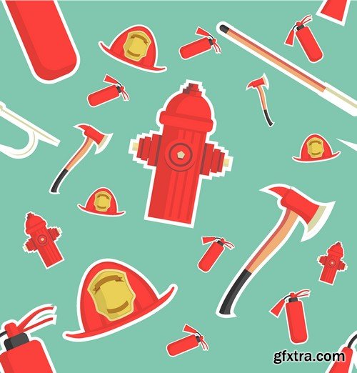 Stock Vectors - Firefighter, fire-fighting equipment, 25xEPS