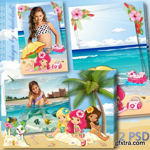 Marine photo frames for girls - Strawberry Shortcake