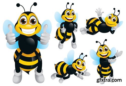 Stock Vectors - Honey, Bee, 25xEPS