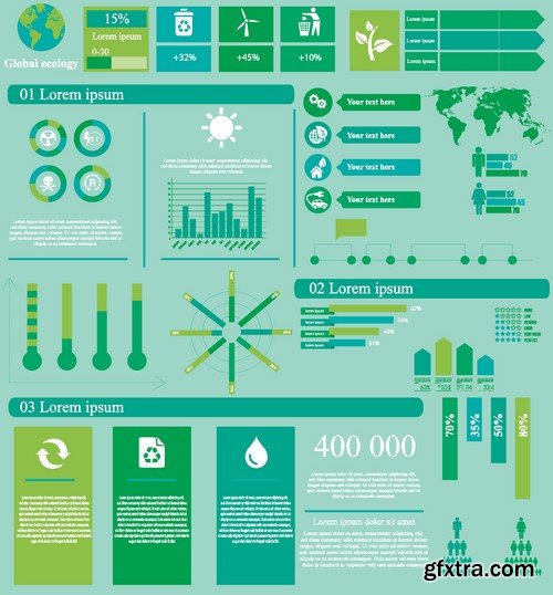 Stock Vectors - Ecology infographic template 3, 25xEPS