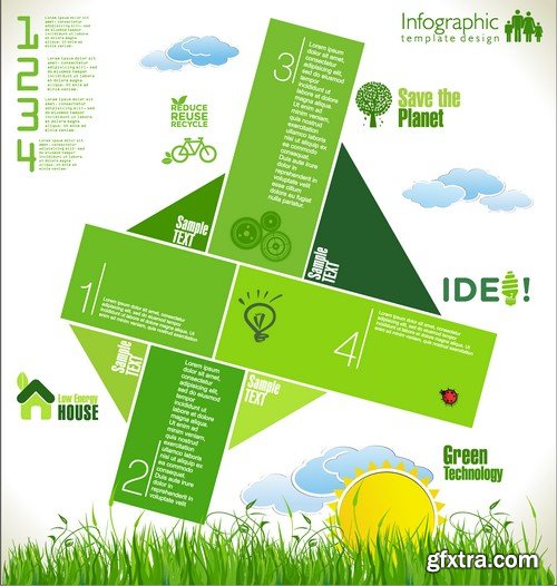 Stock Vectors - Ecology infographic template 3, 25xEPS