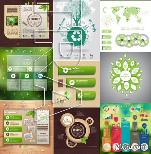 Stock Vectors - Ecology infographic template 3, 25xEPS