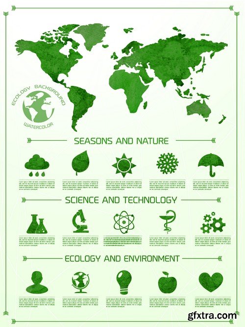 Stock Vectors - Ecology infographic template 3, 25xEPS