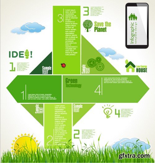 Stock Vectors - Ecology infographic template 3, 25xEPS