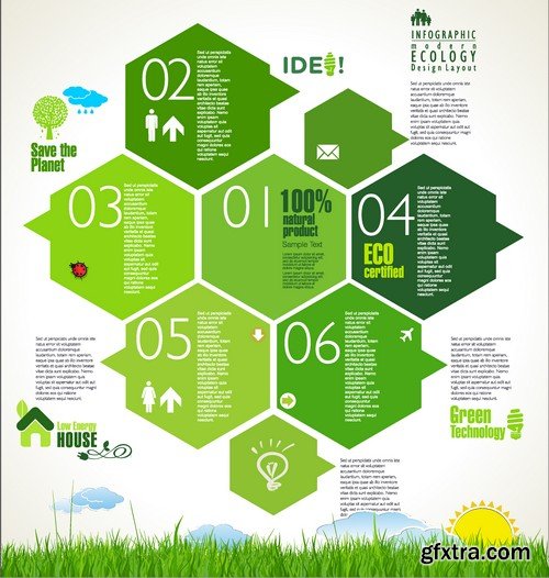 Stock Vectors - Ecology infographic template 3, 25xEPS