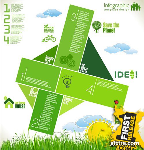 Stock Vectors - Ecology infographic template 3, 25xEPS