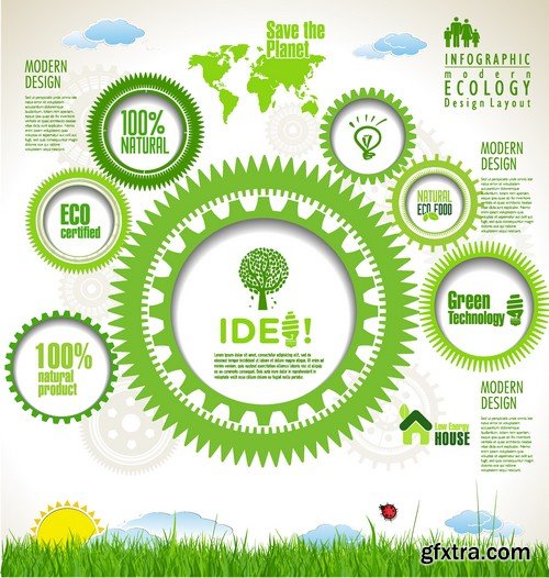 Stock Vectors - Ecology infographic template 3, 25xEPS