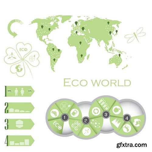 Stock Vectors - Ecology infographic template 3, 25xEPS