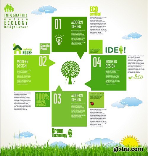 Stock Vectors - Ecology infographic template 3, 25xEPS