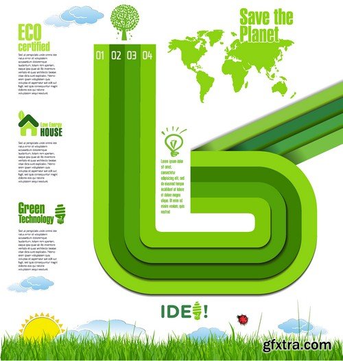 Stock Vectors - Ecology infographic template 3, 25xEPS