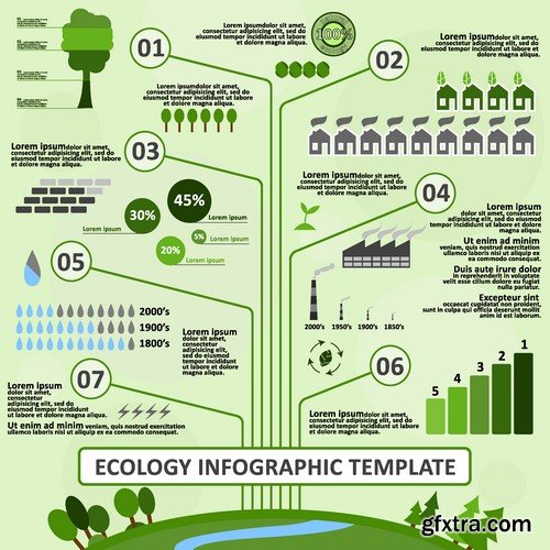 Stock Vectors - Ecology infographic template 3, 25xEPS