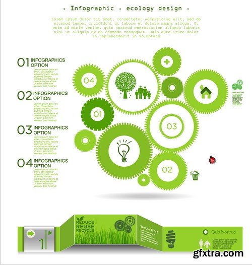 Stock Vectors - Ecology infographic template 3, 25xEPS