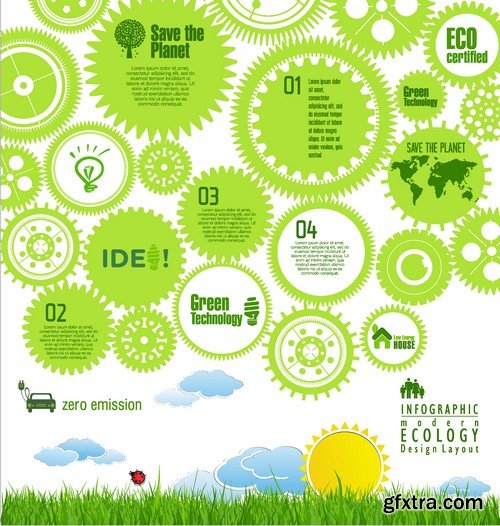 Stock Vectors - Ecology infographic template 3, 25xEPS