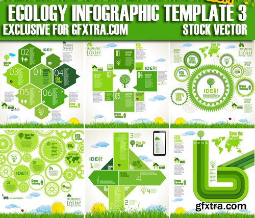 Stock Vectors - Ecology infographic template 3, 25xEPS