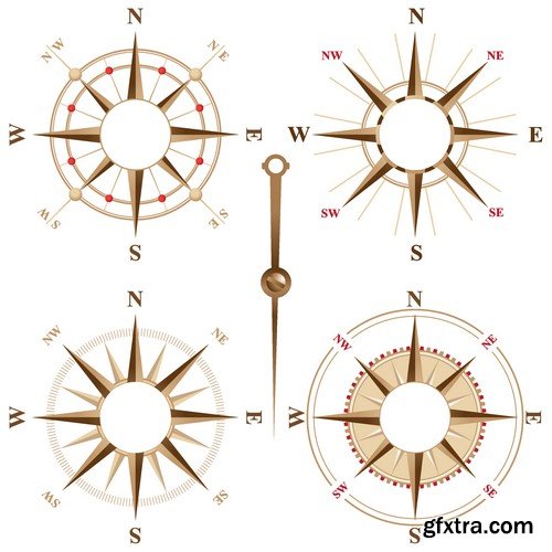 Stock Vectors - Compass 2, 25xEPS