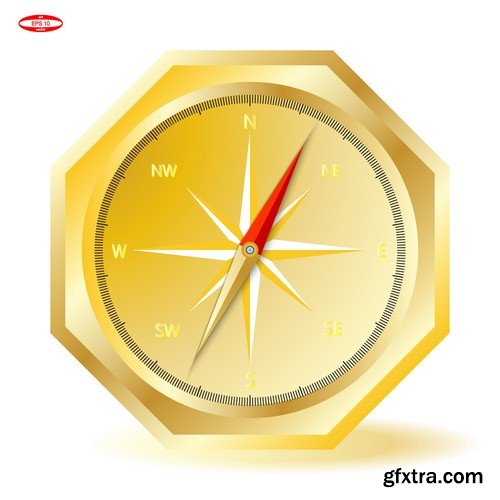 Stock Vectors - Compass 2, 25xEPS