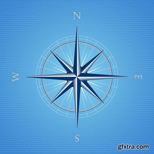 Stock Vectors - Compass 2, 25xEPS