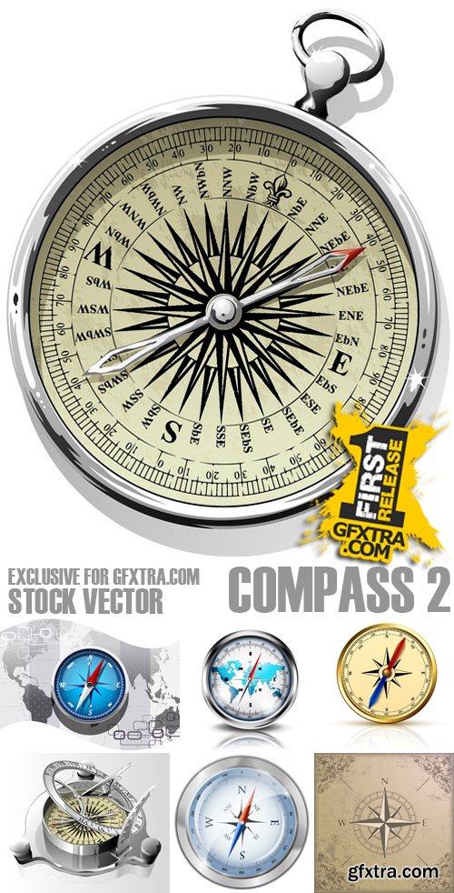 Stock Vectors - Compass 2, 25xEPS