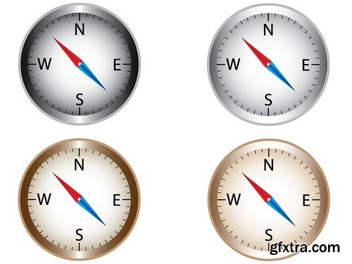 Stock Vectors - Compass 2, 25xEPS