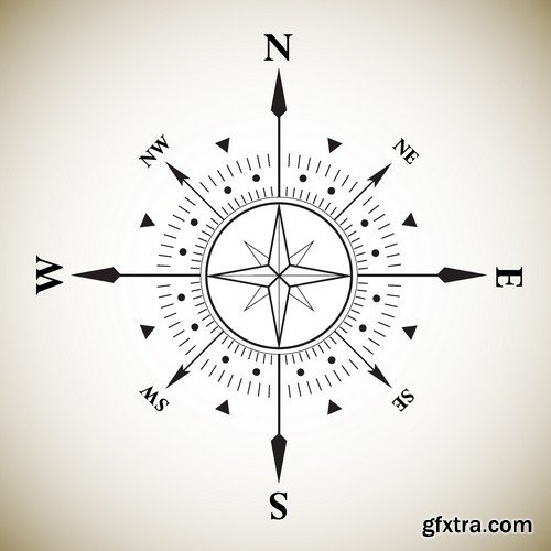 Stock Vectors - Compass 2, 25xEPS