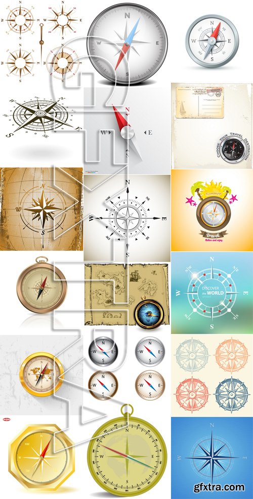 Stock Vectors - Compass 2, 25xEPS