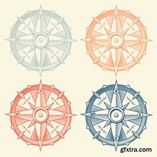 Stock Vectors - Compass 2, 25xEPS