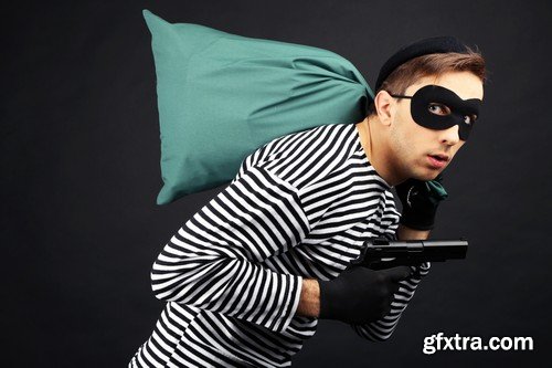 Stock Photos - Thief, Burglar 2, 25xJPG