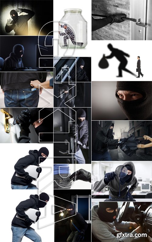 Stock Photos - Thief, Burglar 2, 25xJPG