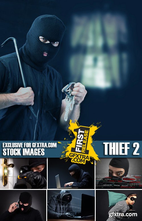 Stock Photos - Thief, Burglar 2, 25xJPG